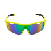 Spiuk - ochelari soare sport Jifter, 3 lentile de schimb transparent, portocaliu si verde oglinda - rama galbena neagra
