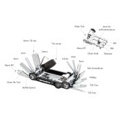 Topeak - set chei bicicleta Mini 20Pro multitool, 23 functii - argintiu