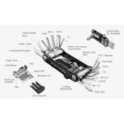 Topeak - set chei bicicleta Mini PT 30 multitool - negru argintiu