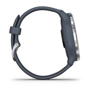 Garmin - Venu 2 smartwatch cu GPS și AMOLED - rama argintie și carcasă albastru-granit cu brățară din silicon