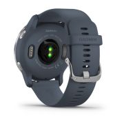 Garmin - Venu 2 smartwatch cu GPS și AMOLED - rama argintie și carcasă albastru-granit cu brățară din silicon