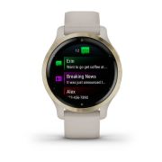Garmin - Venu 2s smartwatch cu GPS și AMOLED - rama light gold și carcasă light sand cu brățară din silicon