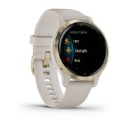 Garmin - Venu 2s smartwatch cu GPS și AMOLED - rama light gold și carcasă light sand cu brățară din silicon