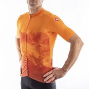 Castelli - tricou pentru ciclism cu maneca scurta Polvere Jersey - portocaliu deschis inchis