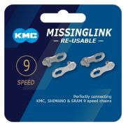 Kmc - za rapida Lant Bicicleta (element individual) Missing Link  9R Silver 9 Viteze, re-utilizabil - argintiu