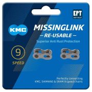 Kmc - za rapida Lant Bicicleta (element individual) Missing Link  9R Silver 9 Viteze, re-utilizabil - argintiu