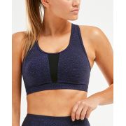 2XU - Bustiera sport pentru femei Active Crop - negru mov inchis