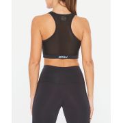 2XU - Bustiera sport pentru femei Active Low Impact Crop - negru turcoaz