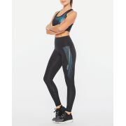2XU - Bustiera sport pentru femei Active Low Impact Crop - negru turcoaz