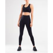 2XU - Bustiera sport pentru femei Perform Medium Impact Crop - negru argintiu