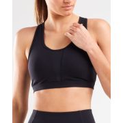 2XU - Bustiera sport pentru femei Perform Medium Impact Crop - negru argintiu