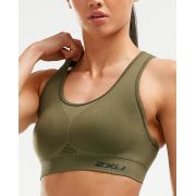 2XU - Bustiera sport pentru femei XCTRL Engineered Bra - verde army