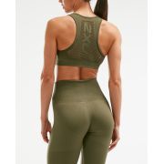 2XU - Bustiera sport pentru femei XCTRL Engineered Bra - verde army