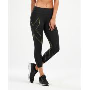 2XU - Colanti lungi 7/8 compresie pentru femei Bonded Mid-Rise Compression Tights - negru verde
