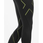 2XU - Colanti lungi 7/8 compresie pentru femei Bonded Mid-Rise Compression Tights - negru verde