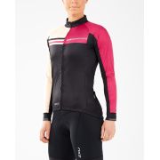 2XU - Jacheta ciclism waterproof pentru femei Aero Wind Defence Cycle Jacket - negru roz crem