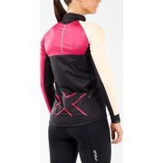 2XU - Jacheta ciclism waterproof pentru femei Aero Wind Defence Cycle Jacket - negru roz crem