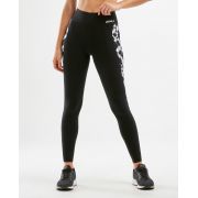 2XU - colanti compresie lungi pentru femei Fitness HI Rise Compression Tights - negru alb