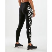 2XU - colanti compresie lungi pentru femei Fitness HI Rise Compression Tights - negru alb