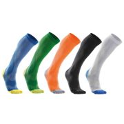 2XU - sosete compresie alegare pentru barbati Striped - gri verde neon