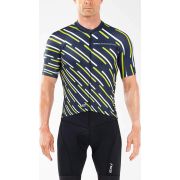 2XU - tricou ciclism barbati Elite Cycle  Jersey - bleumarin Maritim dungi Lightbeams