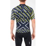 2XU - tricou ciclism barbati Elite Cycle  Jersey - bleumarin Maritim dungi Lightbeams