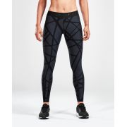 2XU colanti compresie lungi femei Print Accelerate Compression tights - gri inchis negru