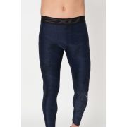 2XU colanti lungi compresie barbati Compression Accelerate Print - negru albastru Ashphalt Maratime Blue