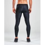 2XU colanti lungi compresie barbati Compression Accelerate Print - negru albastru Ashphalt Maratime Blue