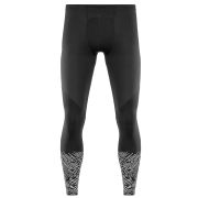 2XU - Colanti compresie iarna pentru barbati cu elemente reflectorizante Wind Defence winter Compression Tights - negru argintiu reflexiv