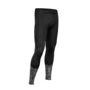 2XU - Colanti compresie iarna pentru barbati cu elemente reflectorizante Wind Defence winter Compression Tights - negru argintiu reflexiv