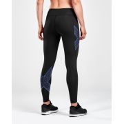 2XU - Colanti lungi compresie pentru femei Bonded Mid-Rise Compression Tights - negru albastru