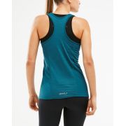 2XU - Maiou femei XVENT Sleeveless Singlet  women - albastru verde inchis Corsair