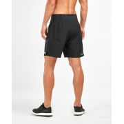 2XU - Pantaloni scurti compresie alergare 2 in 1 barbati Comp 7" Shorts - negru argintiu