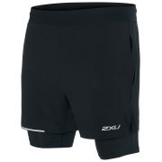 2XU - Pantaloni scurti de alergare pentru barbati 2-in-1 XVENT 5 inch - negru argintiu reflexiv