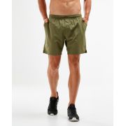 2XU - Pantaloni scurti de alergare pentru barbati XCTRL 7 Inch Woven Short - verde mosc