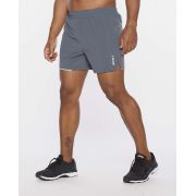 2XU - Pantaloni scurti de alergare pentru barbati XVENT 5" - gri Turbulence argintiu reflexiv