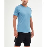 2XU - Tricou tehnic barbati GHST SS Tee - albastru Denim negru Reflexiv