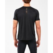 2XU - Tricou tehnic barbati GHST SS Tee - imprimeu negru auriu