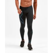 2XU - colanti lungi compresie barbati cu buzunar spate Compression Run MCS - negru albastru corsair