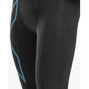 2XU - colanti lungi compresie barbati cu buzunar spate Compression Run MCS - negru albastru corsair