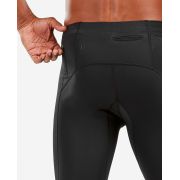 2XU - colanti lungi compresie barbati cu buzunar spate Compression Run MCS - negru albastru corsair