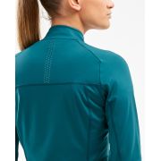 2XU - jacheta waterproof femei Pursuit Thermal Hybrid - albastru verde teal reflectorizant