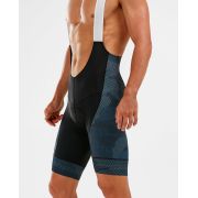 2XU - pantaloni scurti ciclism Elite Cycle Bib Shorts - negru camulfaj liniar albastru