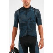 2XU - pantaloni scurti ciclism Elite Cycle Bib Shorts - negru camulfaj liniar albastru