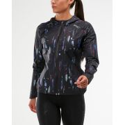 2XU geaca waterproof alergare ploaie pentru femei Pursuit AC Shell - negru mozaic albastru roz