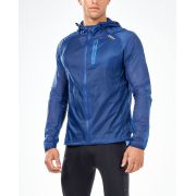 2XU - Jacheta alergare barbati GHST Phantom Jacket - albastru Navy auriu