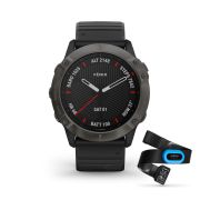 Garmin Fenix 6x Sapphire Carbon Grey DLC - HRM-Tri bundle