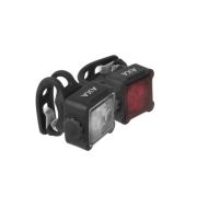 AXA - Set lumini pentru bicicleta (Far + stop) Niteline 44-R/USB, 1 led - negru