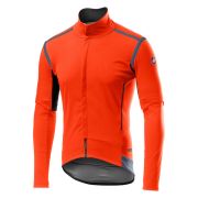 Castelli - Jacheta ciclism vreme rece 2 in 1 cu maneci detasabile, Perfetto Ros Convertible - Portocaliu negru gri